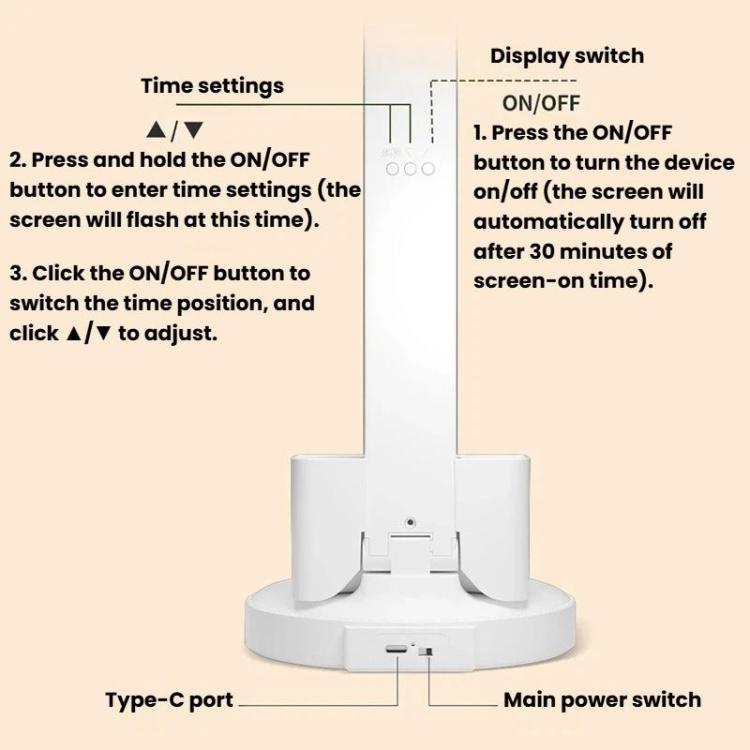 Xiajule desk lamp base with Type-C port and main power switch