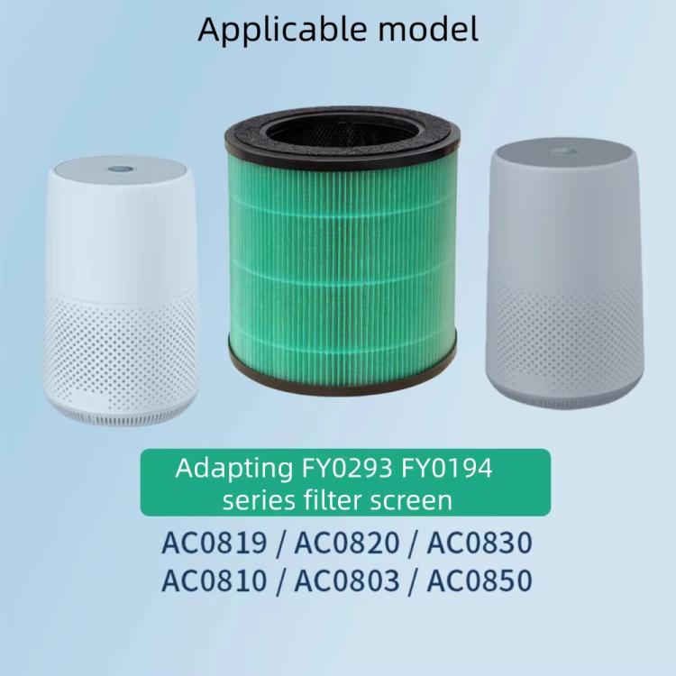Green antimicrobial HEPA filter cartridge with black top opening