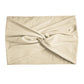 Beige wide elastic cross headband with twisted front knot for yoga and running