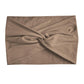Khaki wide elastic cross headband with twisted front knot for yoga and running