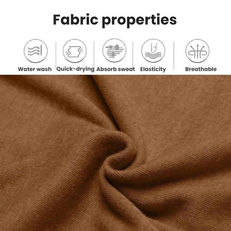 Extra wide elastic cross headband fabric in brown, textured knit close-up
