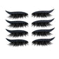 Dark glitter false eyelashes with black lash bands; four pairs with curved eyeliner strips
