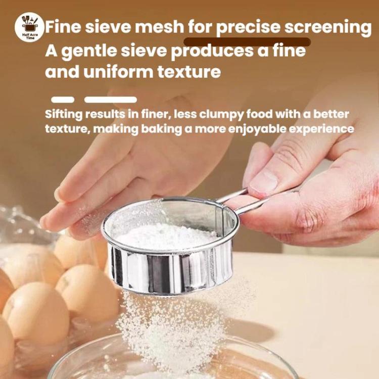 LsCook 304 Stainless Steel 40 Mesh Handheld Mini Flour Sifter