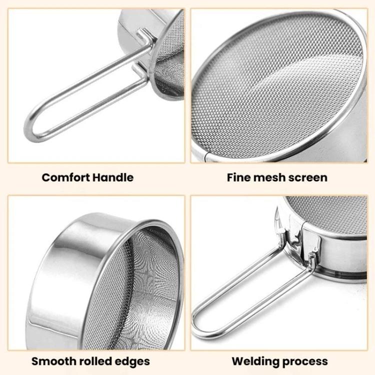 LsCook 304 Stainless Steel 40 Mesh Handheld Mini Flour Sifter