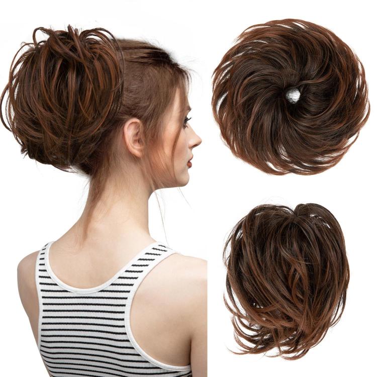 Faux Bun Updo Wig With Loose Curls