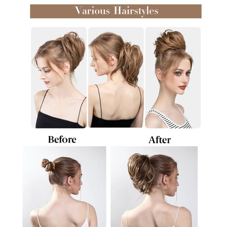 Faux Bun Updo Wig With Loose Curls