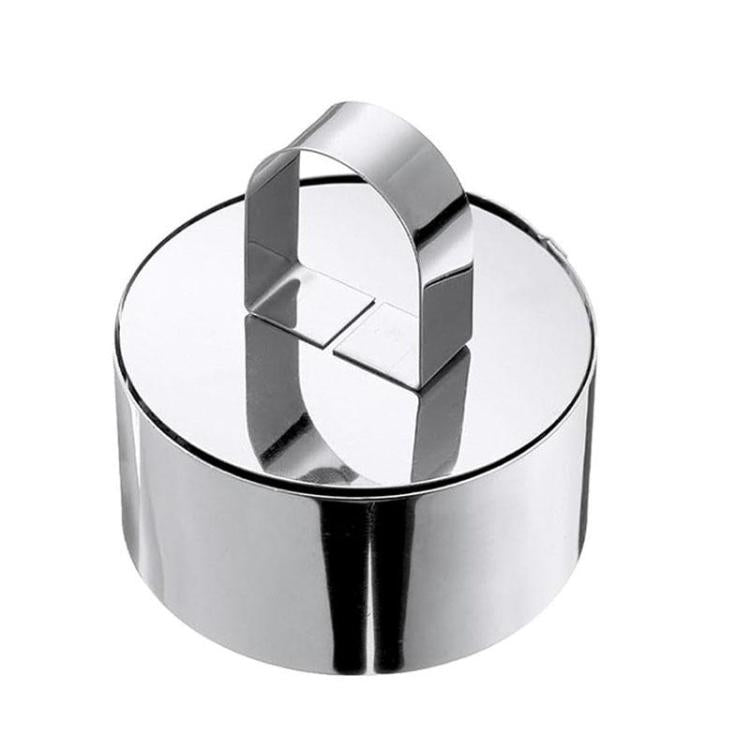 Stainless Steel Mousse Ring Pudding Mold Cake Baking Mold With Press Plate, LsCook Round
