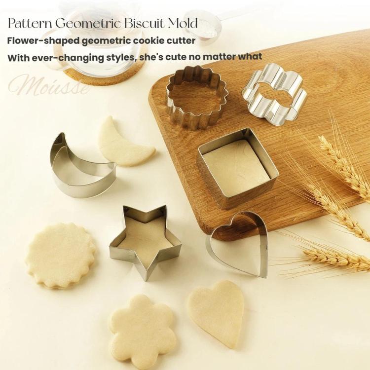 Stainless Steel Cookie Mold Star Moon-Shaped Cookie Cutters, LsCook 6-Piece Set