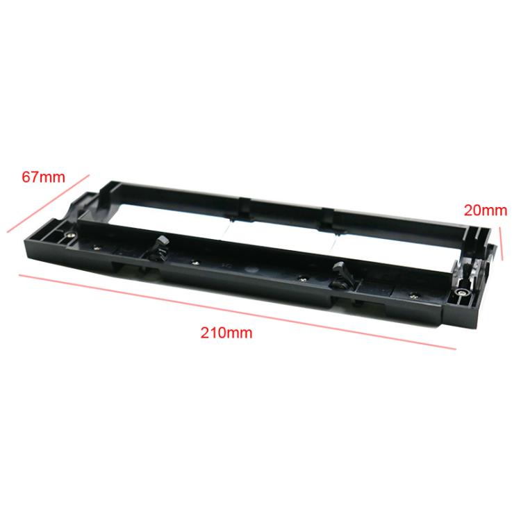 Main brush cover housing, black plastic with mounting holes and side clips