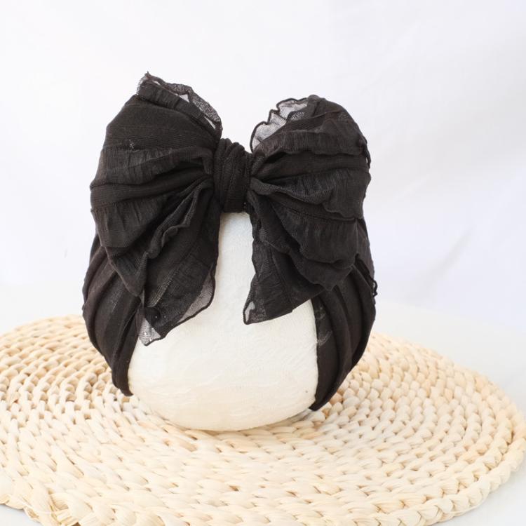 Children Wide Lace Bow Headband Soft Lace Baby Headpiece