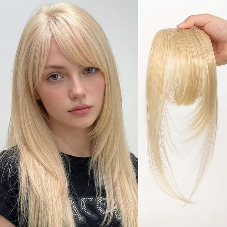 Women Invisible Seamless Realistic Bangs Wig Piece Hair Replacement