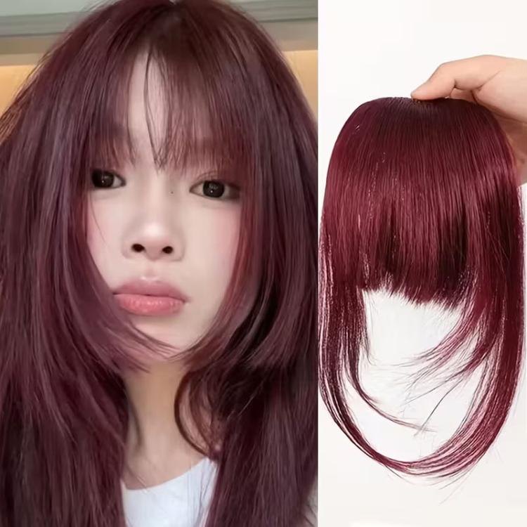 Women Invisible Seamless Realistic Bangs Wig Piece Hair Replacement