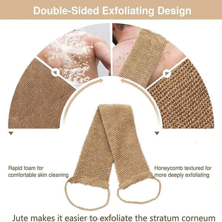 Double-sided jute brown back scrubber pads with textured exfoliating sides