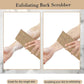 Jute brown back exfoliating scrubber in hand for gentle scrubbing