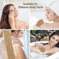 Jute brown bath scrubber mitt used on different body areas