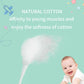 Cotton swab with small white cotton head on white paper stick