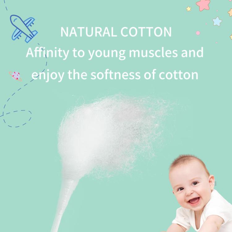 Cotton swab with small white cotton head on white paper stick