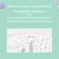 Mini 3mm cotton head on white paper stick swab, close-up