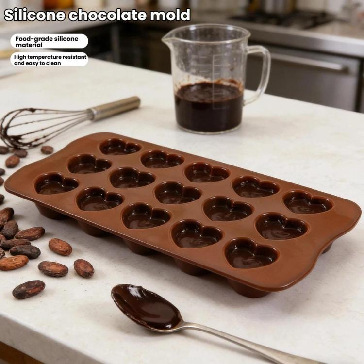 LsCook Food-grade Silicone Heart-Shaped Chocolate Mold