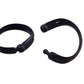 Pair of black hair bun maker rings with curl-through loops