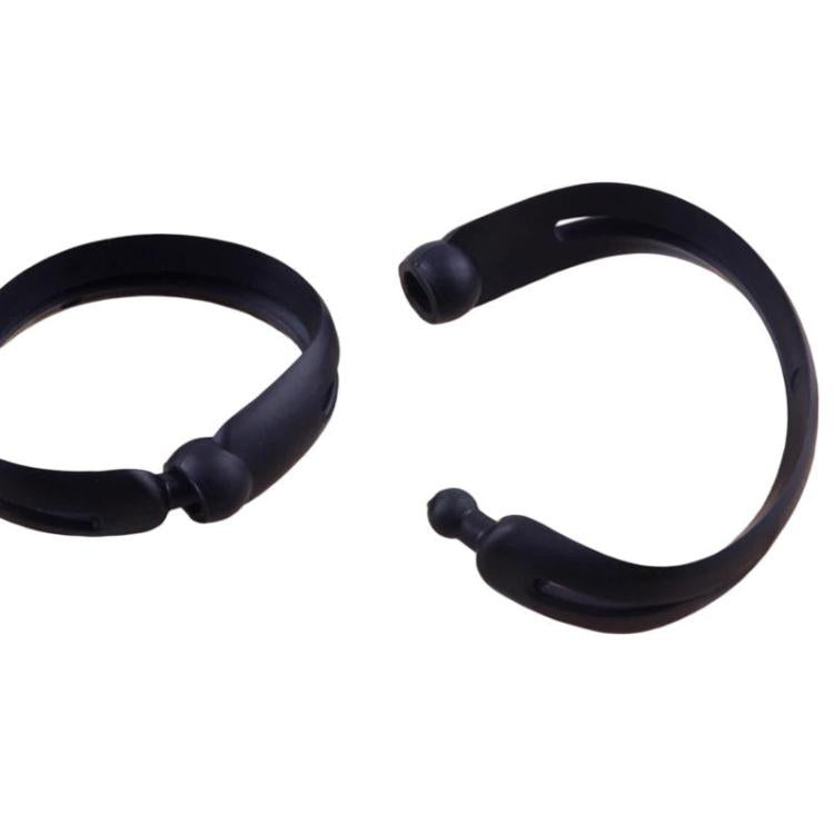 Pair of black hair bun maker rings with curl-through loops