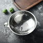Stainless steel funnel strainer insert with fine holes and center support rod