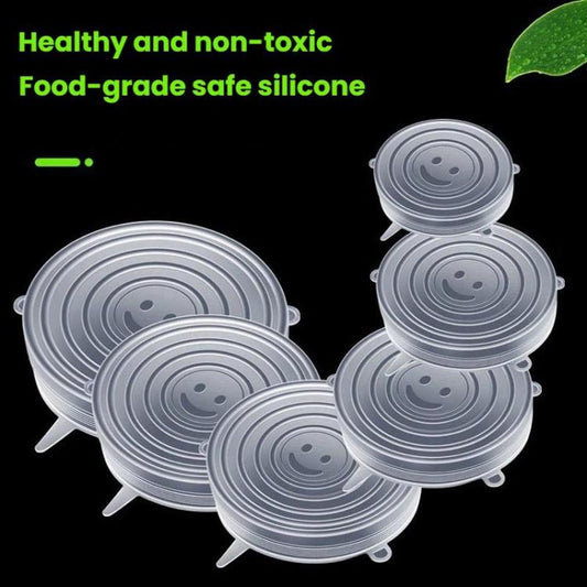 LsCook 6-Piece Set Round Silicone Food Storage Lid, 80g