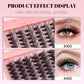 Curled single-cluster false eyelashes with dense clusters, shown on eye (#30D/#40D)
