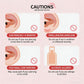 Caution panel for disposable ear piercing cleaning threads with warning icons