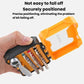 Ratchet screwdriver bit set secured in orange-and-black case with bits