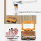 Ratchet screwdriver bit set with orange case and assorted slotted, Phillips, Torx bits