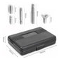 Compact screwdriver bit set storage case with latch and organized bits