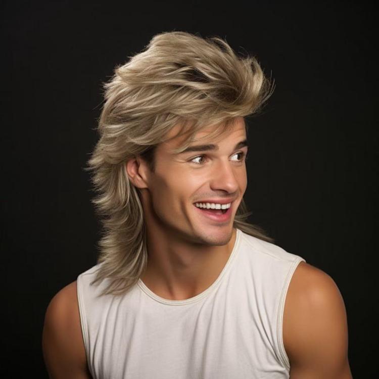 Men Side-Parted Short Hairstyle Heat-Resistant Fiber Wig