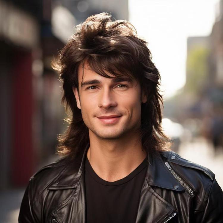 Men Side-Parted Short Hairstyle Heat-Resistant Fiber Wig
