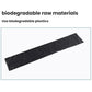 Portable pet waste disposal bag: long dark gray bag folded flat