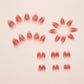 Set of translucent jelly pink short almond press-on nails with glossy ombre glitter tips