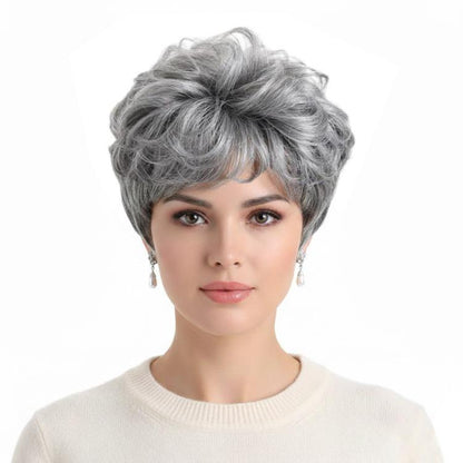 Women Short Curly Wig Cap