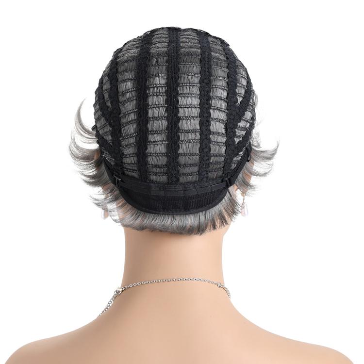Women Short Curly Wig Cap
