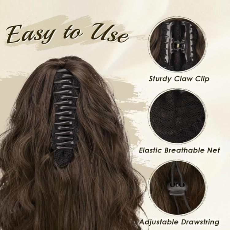 Long Bouncy Wavy Ponytail Wig With Hair Clips