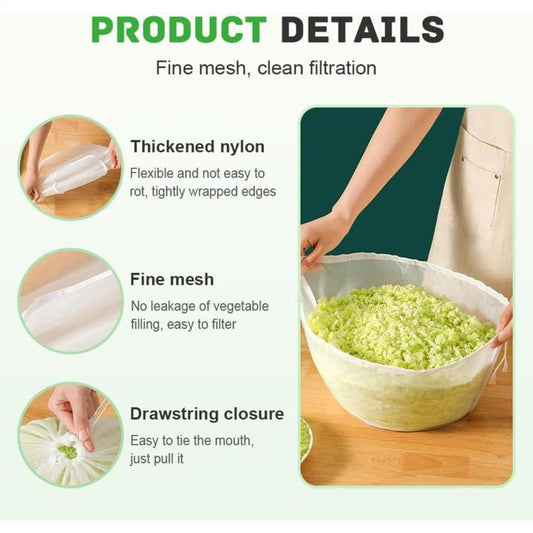 Bowl-Shaped Strainer Bag Vegetable Drawstring Filter Dehydrator, LsCook Large
