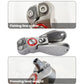 Fishing line cutter pliers showing pressing lead weight detail, silver with red ring