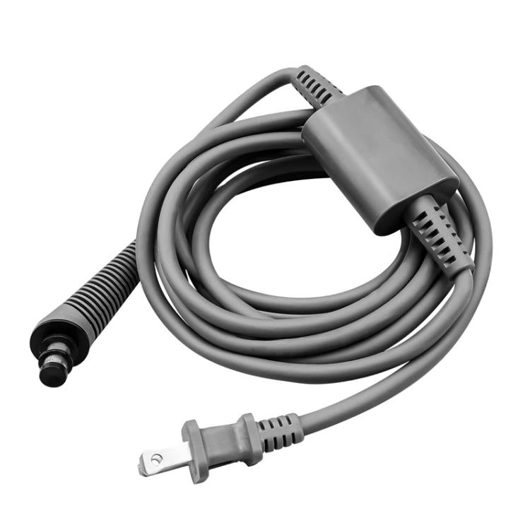 Replacement gray power cord set with coiled cable, plug, and connector tip