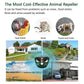 Green ultrasonic outdoor animal repeller device for yard and garden use