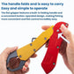 Foldable fish-gripping pliers with built-in folding handle and button-operated design