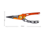 Orange fishing lure pliers, 19.6 cm long with long needle nose jaw