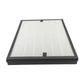Air purifier filter with dark outer frame and white pleated surface