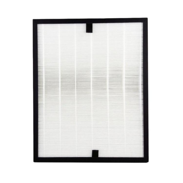 Blueair air purifier filter with dark border and white grid-like pleats