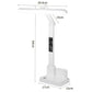 White LED desk lamp with adjustable height arm, compact base, and labeled dimensions