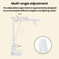 White portable LED desk lamp with adjustable multi-angle stand and base control