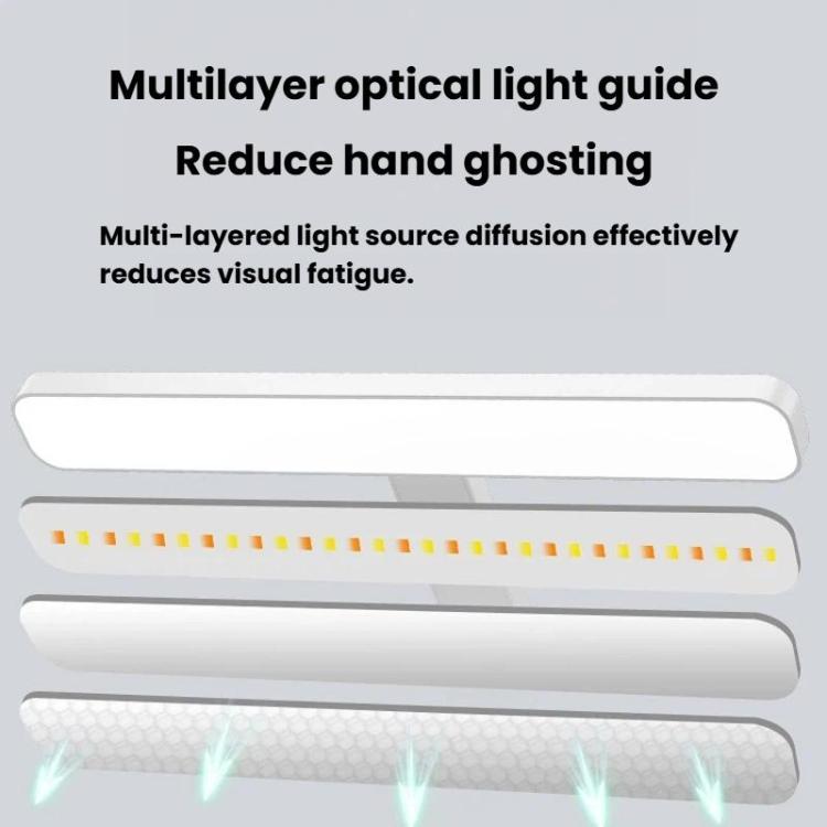 Xiajule Multifunctional Bookshelf Eye-Caring Desk Lamp, Adjustable Brightness LED Bedroom Reading Light